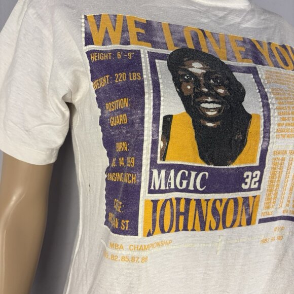Vintage Magic Johnson T Shirt Tee Youth Sz M LA Lakers NBA Basketball Kids - Picture 12 of 13